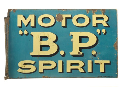 Lot 334 - A 'BP Motor Spirit' double-sided enamel sign Zu verkaufen durch Auktion