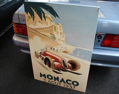 Monaco Grand Prix, 8 August 1937, Oil On Canvas, Exquisite! In vendita