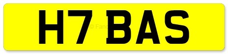 H7 BAS Private cherished registration number plate For Sale