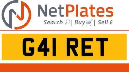 G41 RET GARET Private Number Plate On DVLA Retention Ready