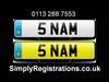 5 NAM - Private Number Plate For Sale