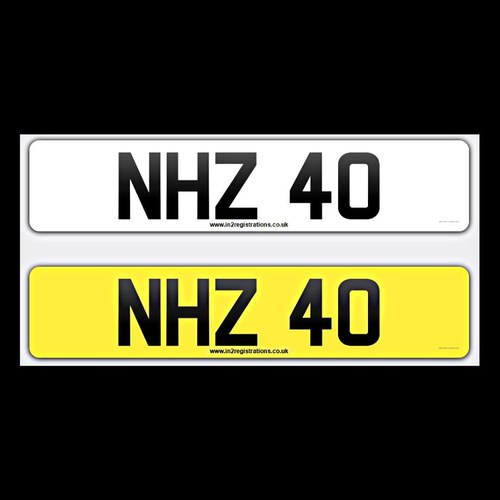 NHZ 40 Dateless 3x2 Number Plate SOLD