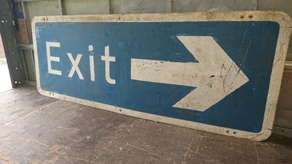 Large 70s exit sign with lovely patina £100