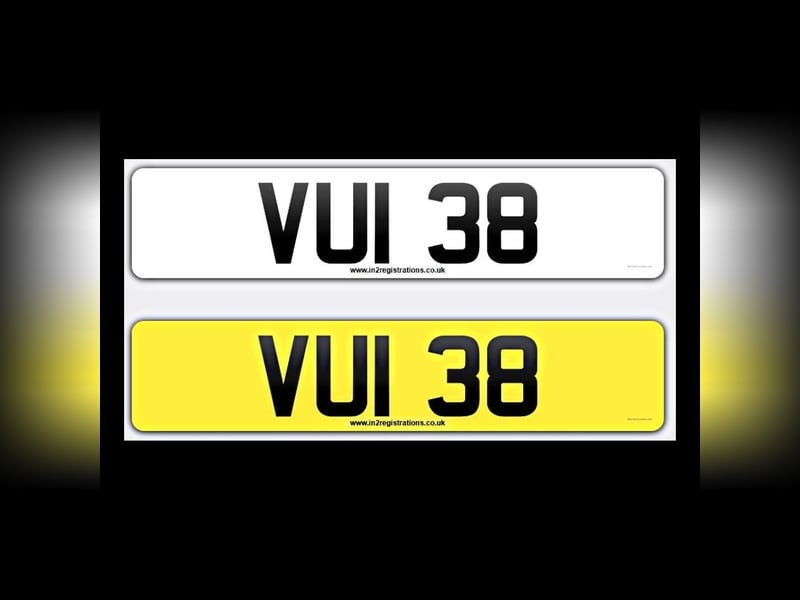 VUI 38 Dateless 3x2 Number Plate