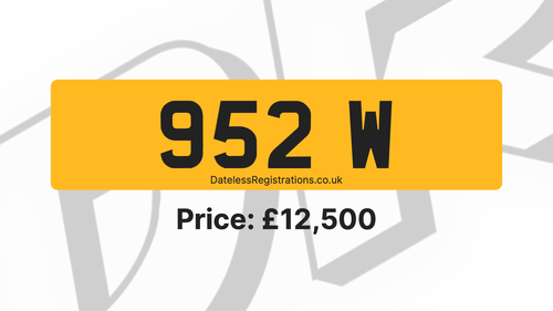Picture of 952 W - Great value single W dateless plate - For Sale