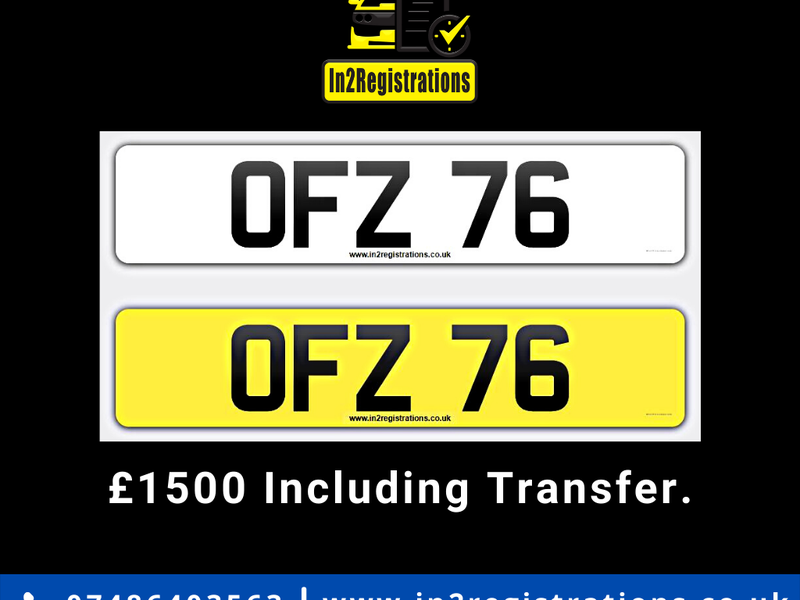 OFZ 76 Dateless 3x2 Number Plate