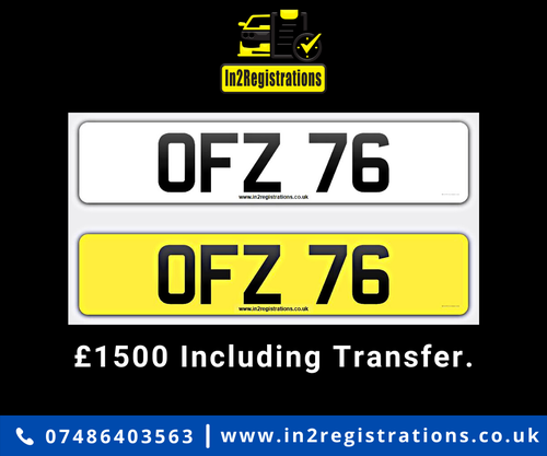 OFZ 76 Dateless 3x2 Number Plate VERKAUFT