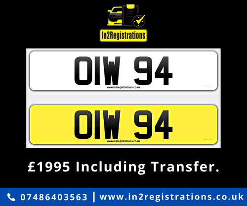 OIW 94 Dateless 3x2 Number Plate SOLD