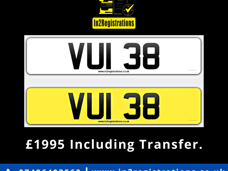 VUI 38 Dateless 3x2 Number Plate