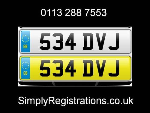 534 DVJ - Private Number Plate In vendita