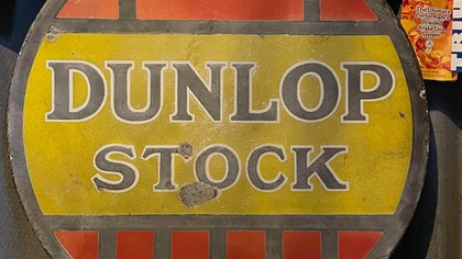Lovely condition Dunlop stock sign with great patina £350