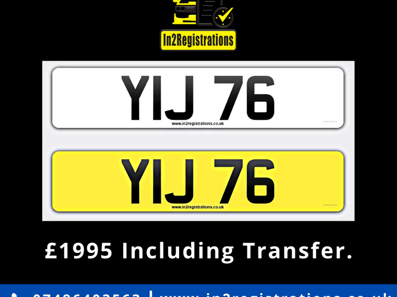 YIJ 76 Dateless 3x2 Number Plate