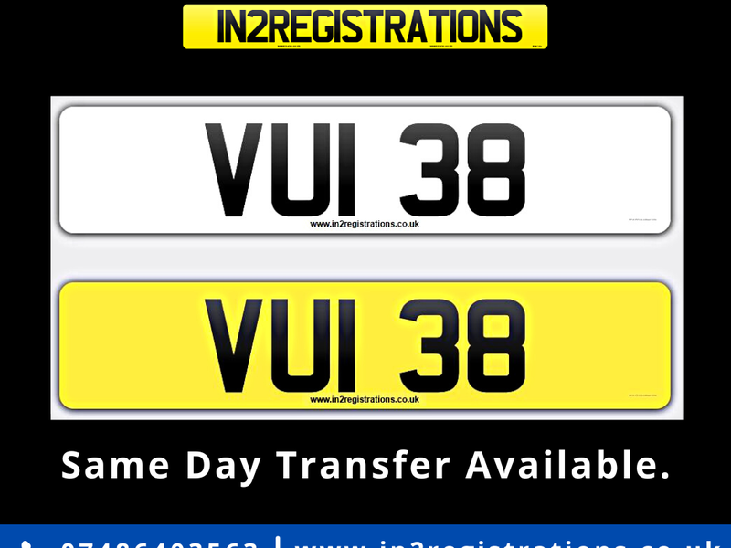 VUI 38 Dateless 3x2 Number Plate