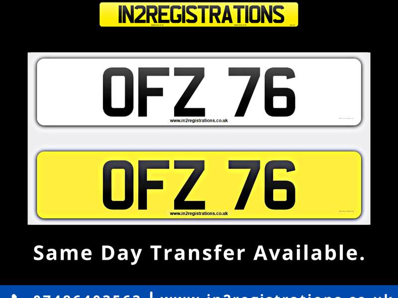 OFZ 76 Dateless 3x2 Number Plate