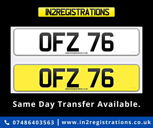 OFZ 76 Dateless 3x2 Number Plate SOLD