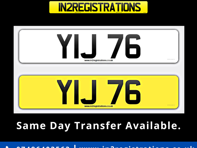 YIJ 76 Dateless 3x2 Number Plate