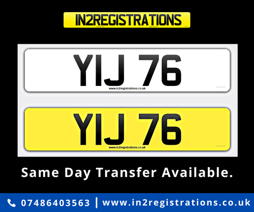 YIJ 76 Dateless 3x2 Number Plate SOLD