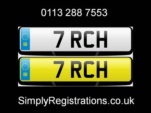 7 RCH - Private Number Plate For Sale
