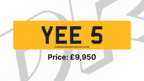 Picture of YEE 5 - YEES, YEE YES plate for sale - For Sale