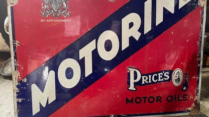 Rare Prices Motorine motor oils enamel advertising sign £280