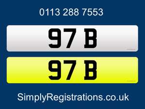 97 B - Private number plate For Sale (picture 1 of 1)