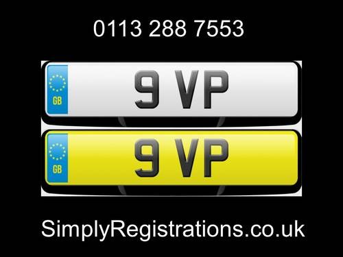 9 VP - Private number plate VENDUTO