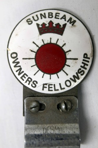 Sunbeam owners fellowship car badge For Sale