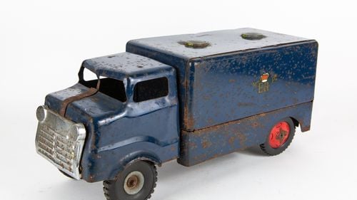 Picture of VINTAGE TRIANG PRESSED STEEL TIN PLATE BLUE MAIL TRUCK LORRY - For Sale