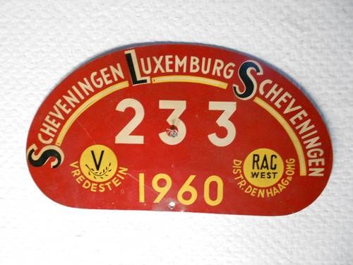SLS Rally plate 1960 number 233 For Sale