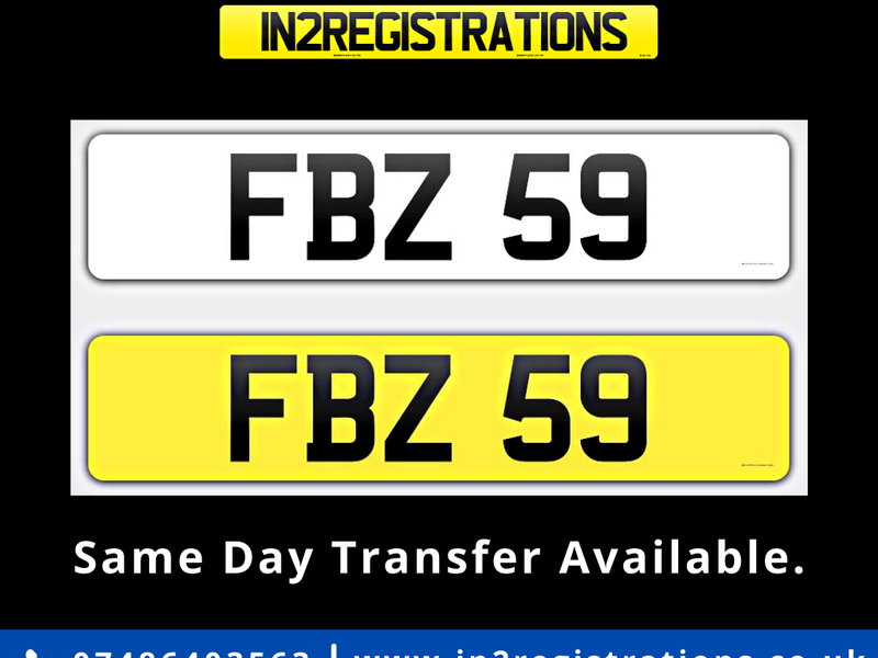 FBZ 59 Dateless 3x2 Number Plate