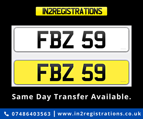 FBZ 59 Dateless 3x2 Number Plate VERKAUFT