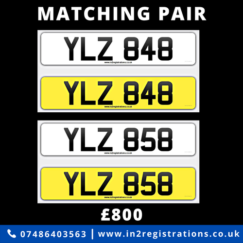 Matching Pair Of Dateless Registrations - YLZ 848 & YLZ 858 VERKAUFT