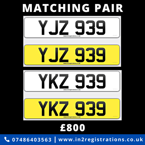 Matching Pair Of Dateless Registrations - YJZ 939 & YKZ 939 SOLD