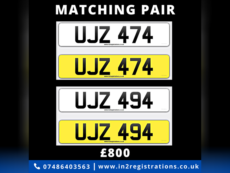 Matching Pair Of Dateless Registrations - UJZ 474 & UJZ 494.