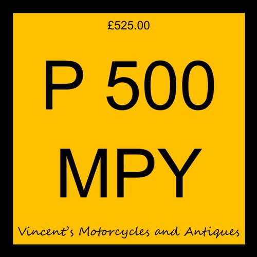 P 500 MPY - £525 number plate reg for sale "Pompey FC" SOLD