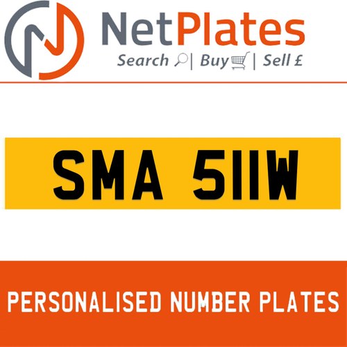 SMA 511W Private Number Plate On DVLA Retention Ready To Go For Sale