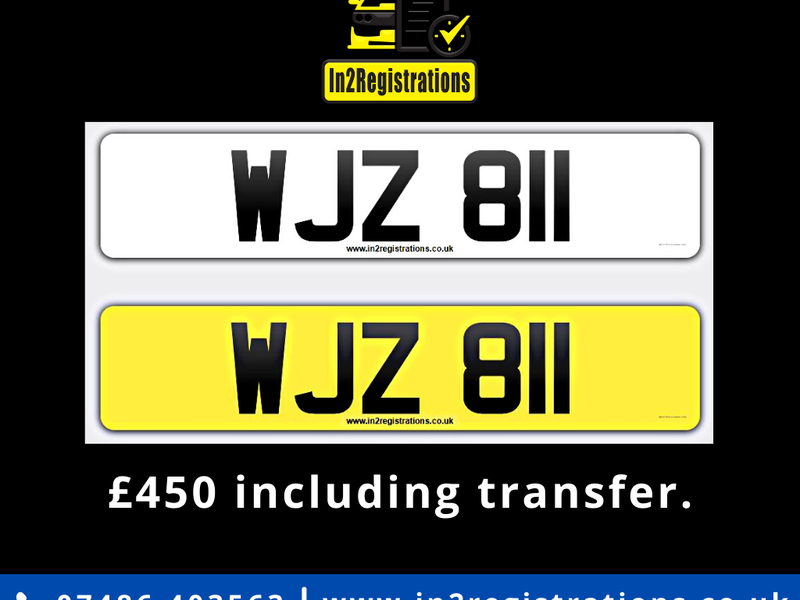 WJZ 811 Dateless 3x3 Number Plate
