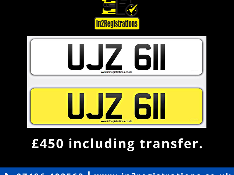 UJZ 611 Dateless 3x3 Number Plate