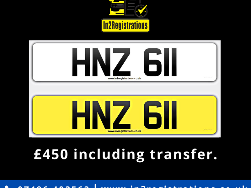 HNZ 611 Dateless 3x3 Number Plate