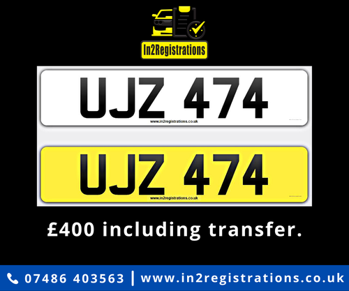 UJZ 474 Dateless 3x3 Number Plate VERKAUFT
