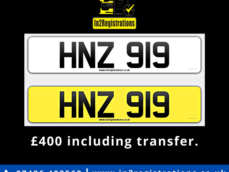 HNZ 919 Dateless 3x3 Number Plate
