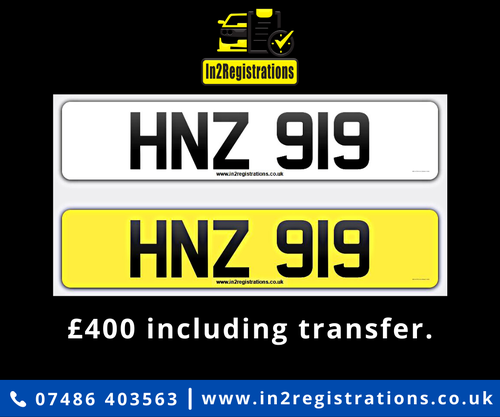HNZ 919 Dateless 3x3 Number Plate VERKAUFT