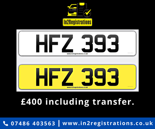 HFZ 393 Dateless 3x3 Number Plate VERKAUFT