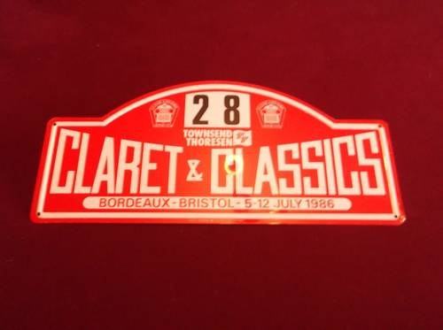 1986 Claret Classics Tour Plaque. In vendita