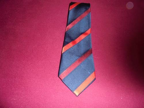 1980 Navy Blue Red Stripe Tie. For Sale