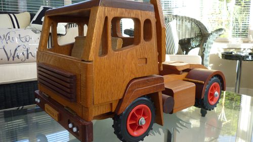 Picture of Handmade Wooden Truck & Trailer - For Sale