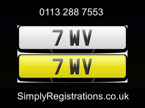 7 WV - Private Number Plate SOLD