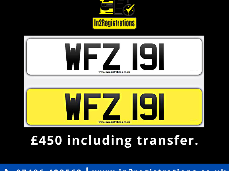 WFZ 191 Dateless 3x3 Number Plate