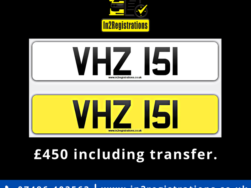 VHZ 151 Dateless 3x3 Number Plate