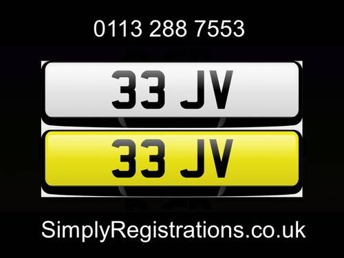 33 JV - Private Number Plate VENDUTO